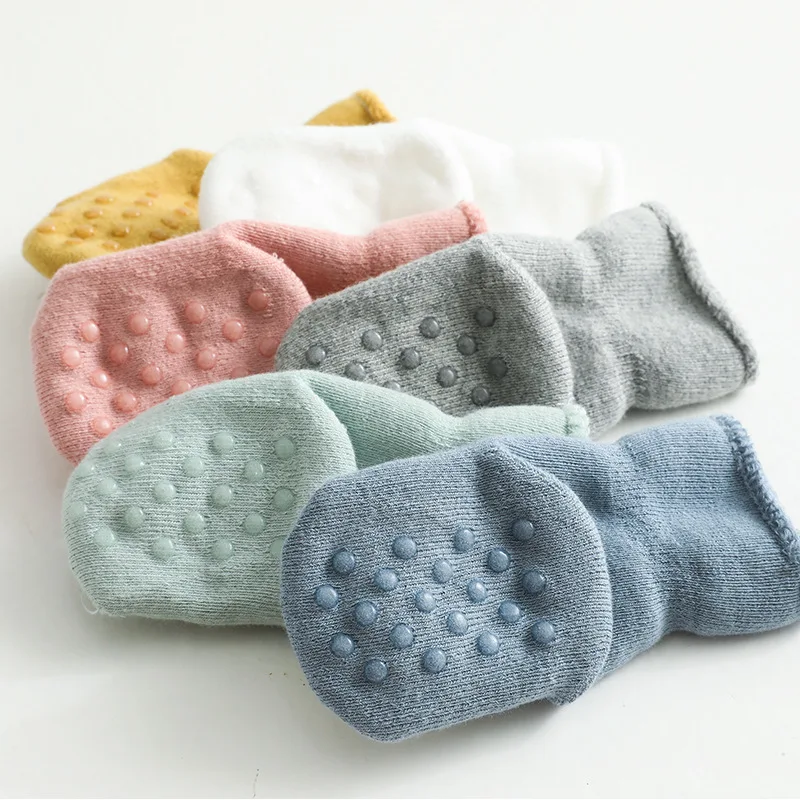 Autumn and winter Terry thickened baby socks stereoscopic doll cartoon glue non slip baby floor socks newborn