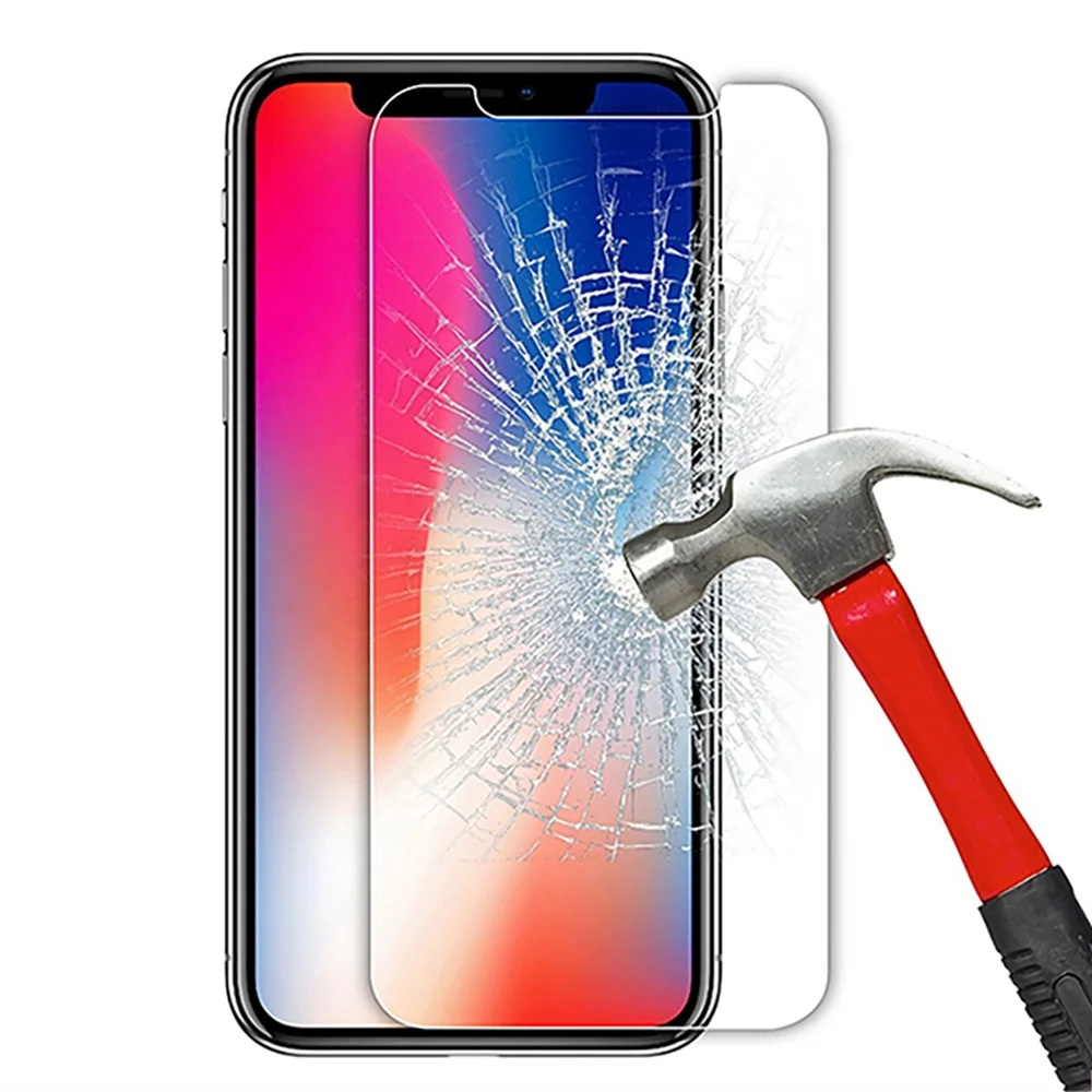 Оптовая продажа, дешевое 9H 2.5D 0,33 мм прозрачное закаленное стекло для мобильного телефона, Защита экрана для iPhone X Xs Max 11 11 13 Pro 12 13 Pro Max