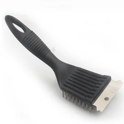 BBQ Cleaning Brush Grill Brush and Scraper Strong Plastic Handle BBQ Copper Wire Barbecue Cleaning Brush Black Color