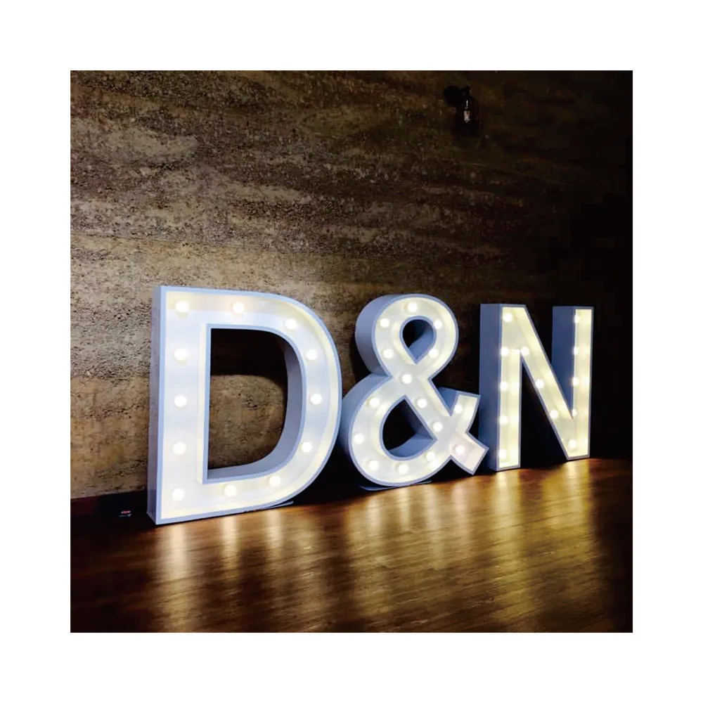 Large Lighted Up Love Bulb Letters Signs marquee tent wedding channel letter giant