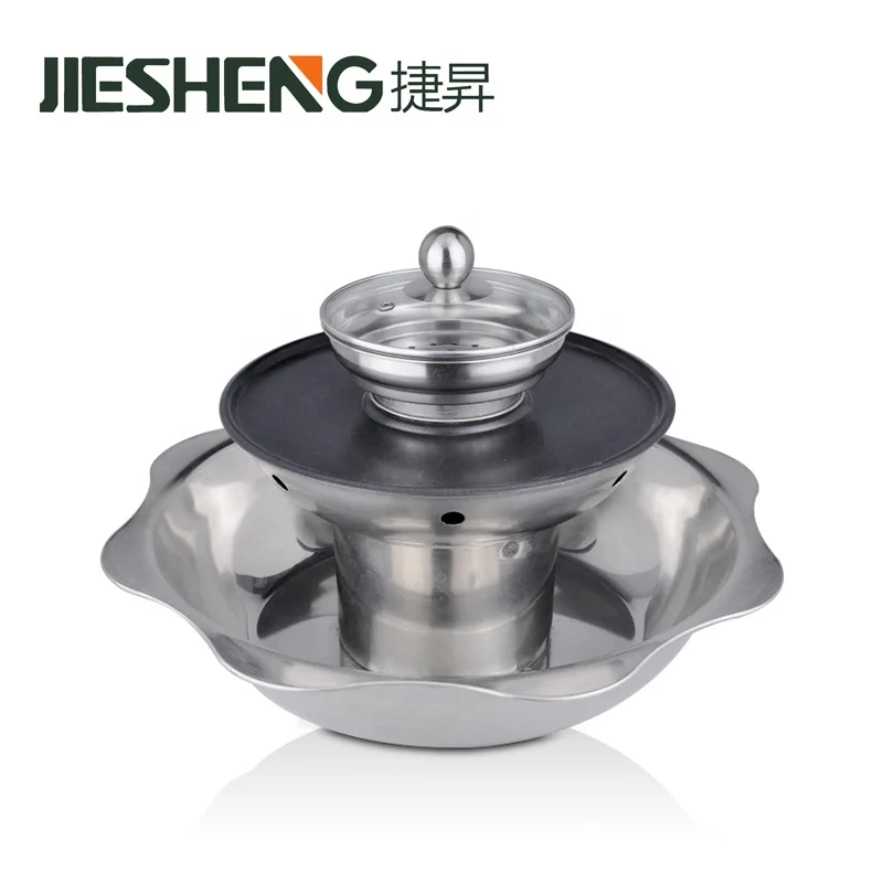
Factory Table Multi Layers Steam Hot Pot Monstick Bbq Grill Stainless Steel Steamboat Pot 