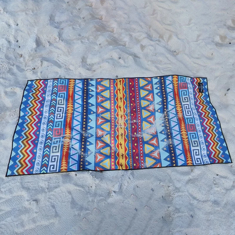2022  New digital print Waffle microfiber beach towel can be customized with fringe