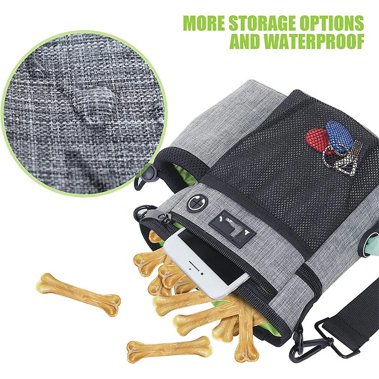 Pet Travel Kit Waist Fanny Bag Dog Walking Training Bag with Water Bottle Holder and Shoulder Strap