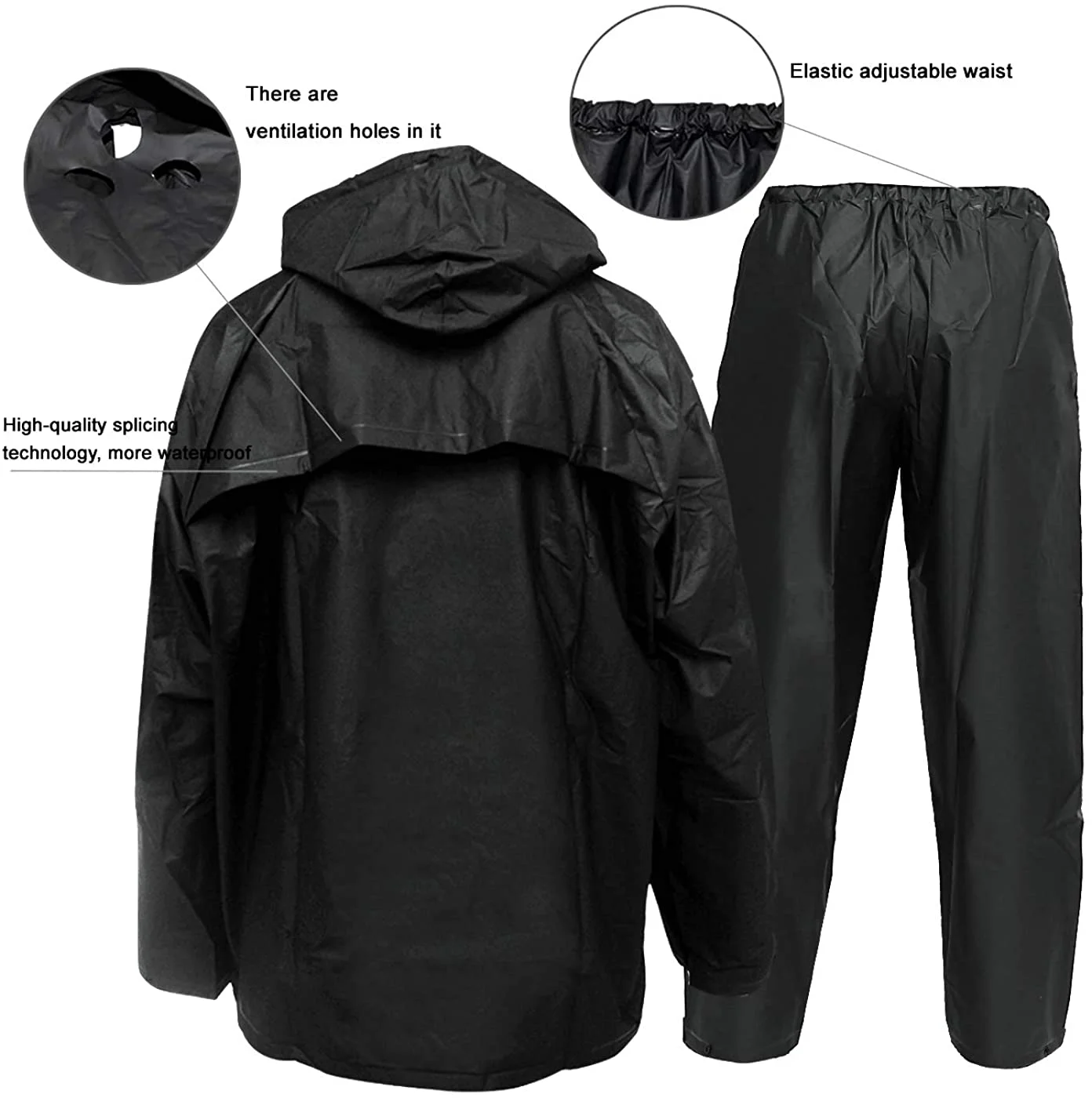 New arrival factory wholesale basic industry waterproof polyester PVC qualified working rainsuit traje de lluvia