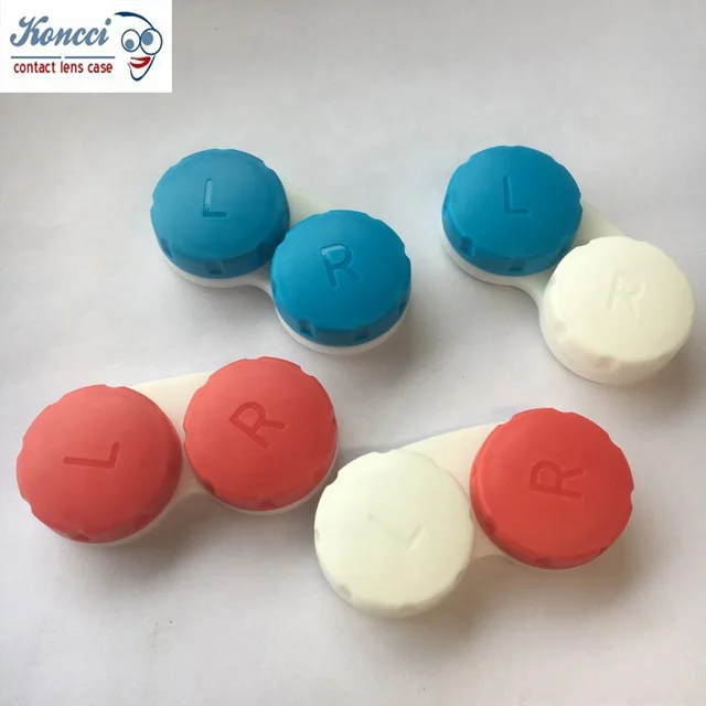 Простой синий и красный цвета глаз Оптовая Продажа футляр для контактных линз