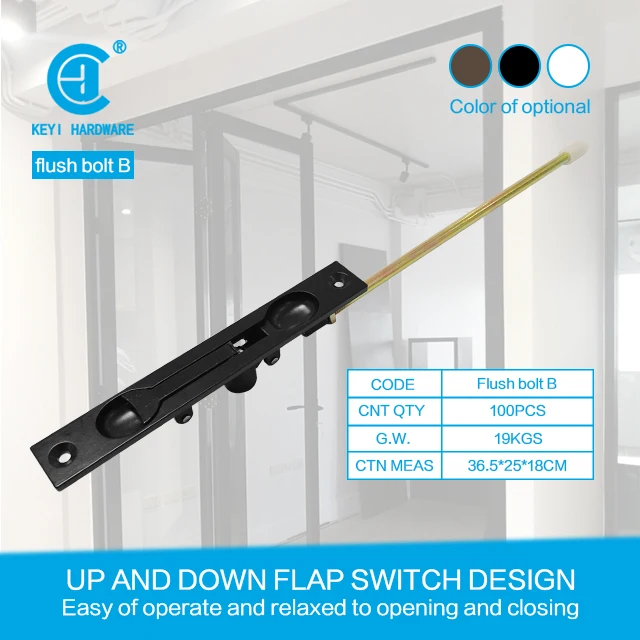 KEYI Flush Bolt B оптовая торговля алюминиевыми дверными утапливаемыми болтами для двойных дверей