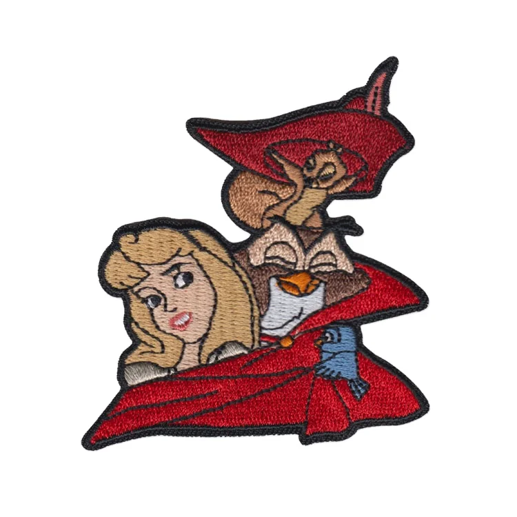 Custom Applique Anime Patches Bear Grizzly Embroidered Patches Badge Decorative Appliques with Hook and Loop Backing