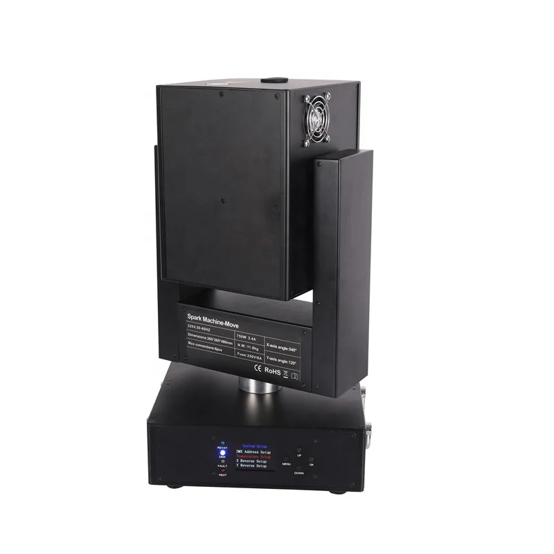Genuine Sparctic-move 750W moving head spark fountain machine rotate cold fireworks for special stage effect
