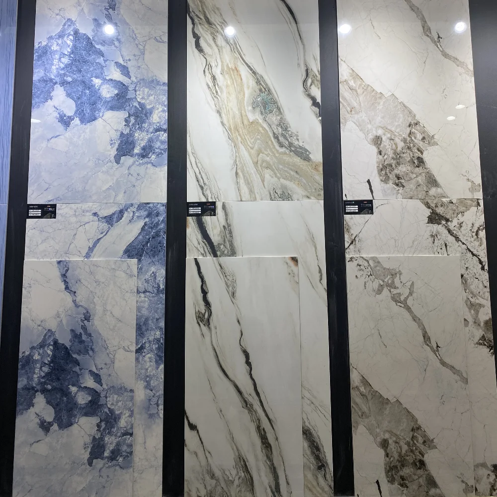 glazed marble texture porcelain tiles high glossy surface luxury stone 750*1500mm large size