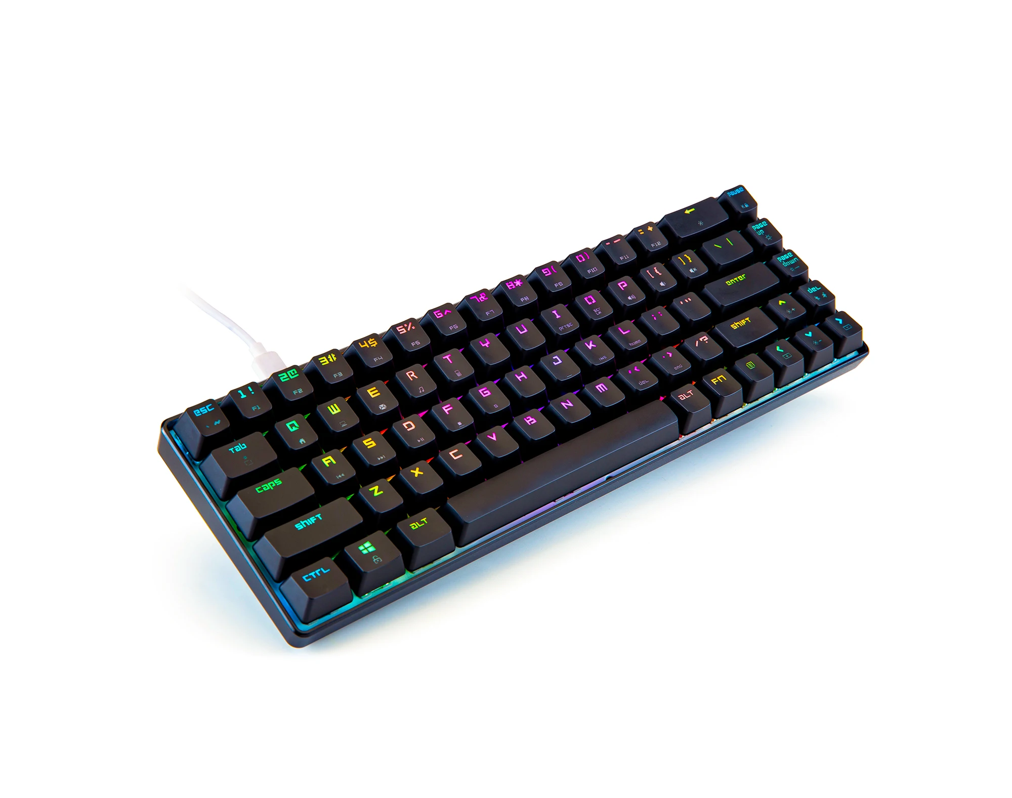  Портативная механическая мини-клавиатура с 65% клавишами/RGB макро-разрешение подсветка компьютерная клавиатура