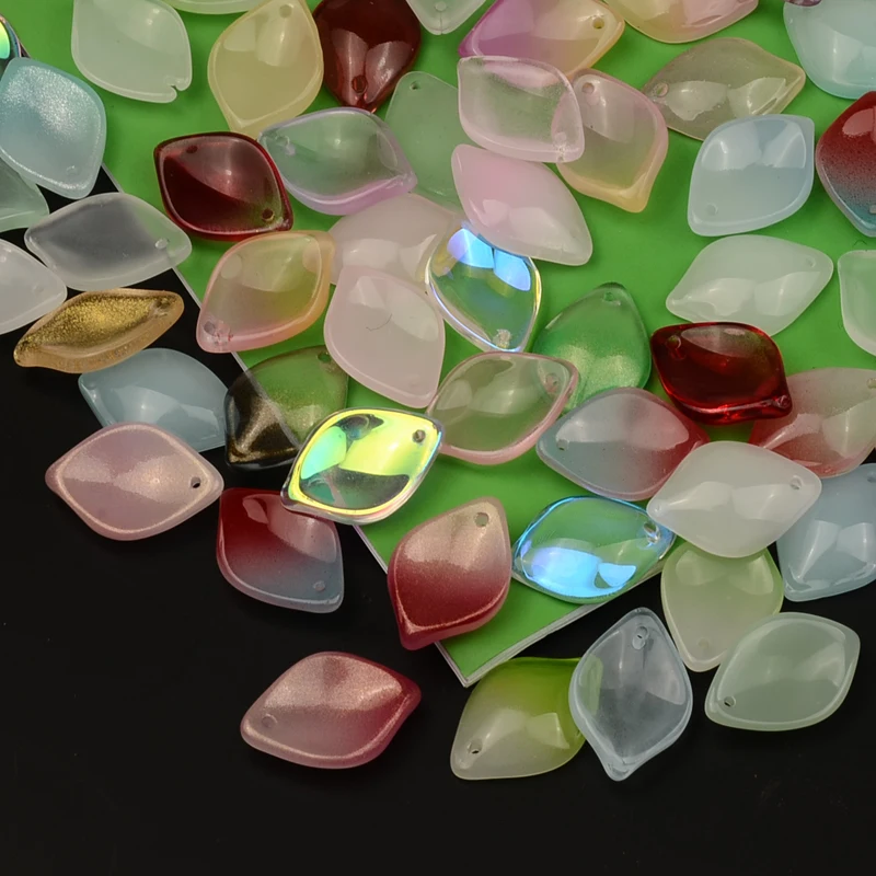 Colorful Petals Shape Lampwork Beads The Three-dimensional Shape Glass Beads Hairpin Handmade DIY