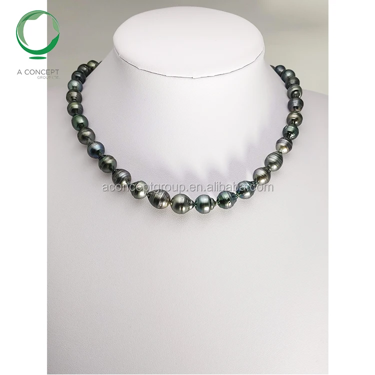 High Quality 40cm Good Luster Very Nice Colour Tahitian Pearl 8-11mm Circlestrand, tahitian black pearl