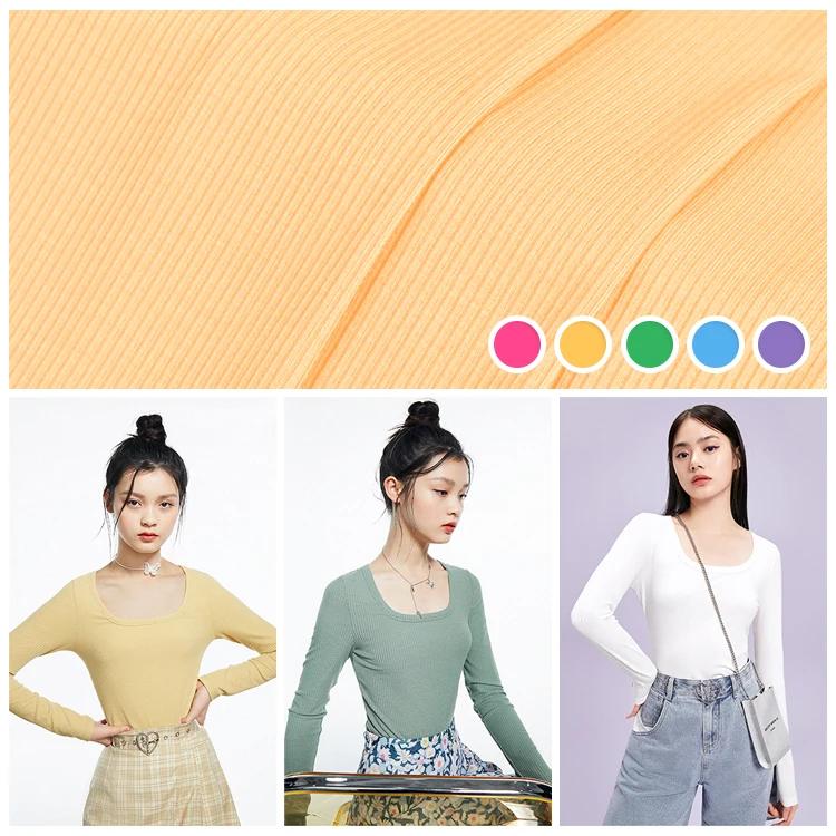 Modal Fabric Spandex ribbed knitted Soft 95 5 modal knit fabric For