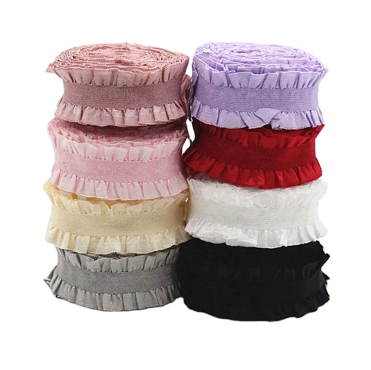 Deepeel HL001 25mm Home Textile Garment Sewing Accessories Hundred Fold Ribbon Skirt Lace Elastic Band