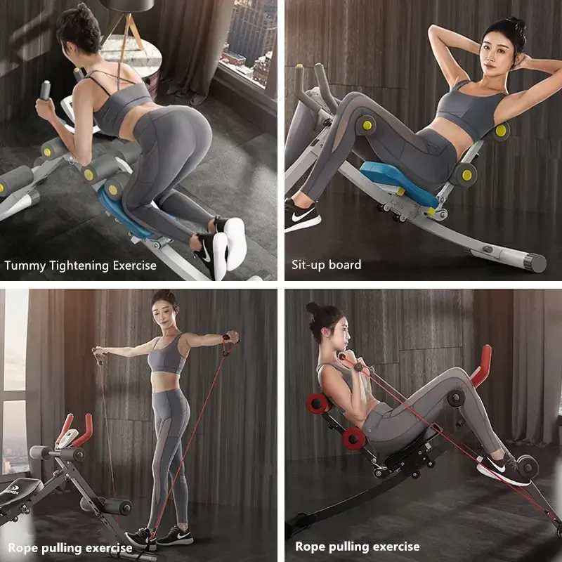 Abdominal Training Equipment Thin Waist Machine Foldable Sit Up Bench Body Workout Machine Weight Ab Fitness Trainer Ben