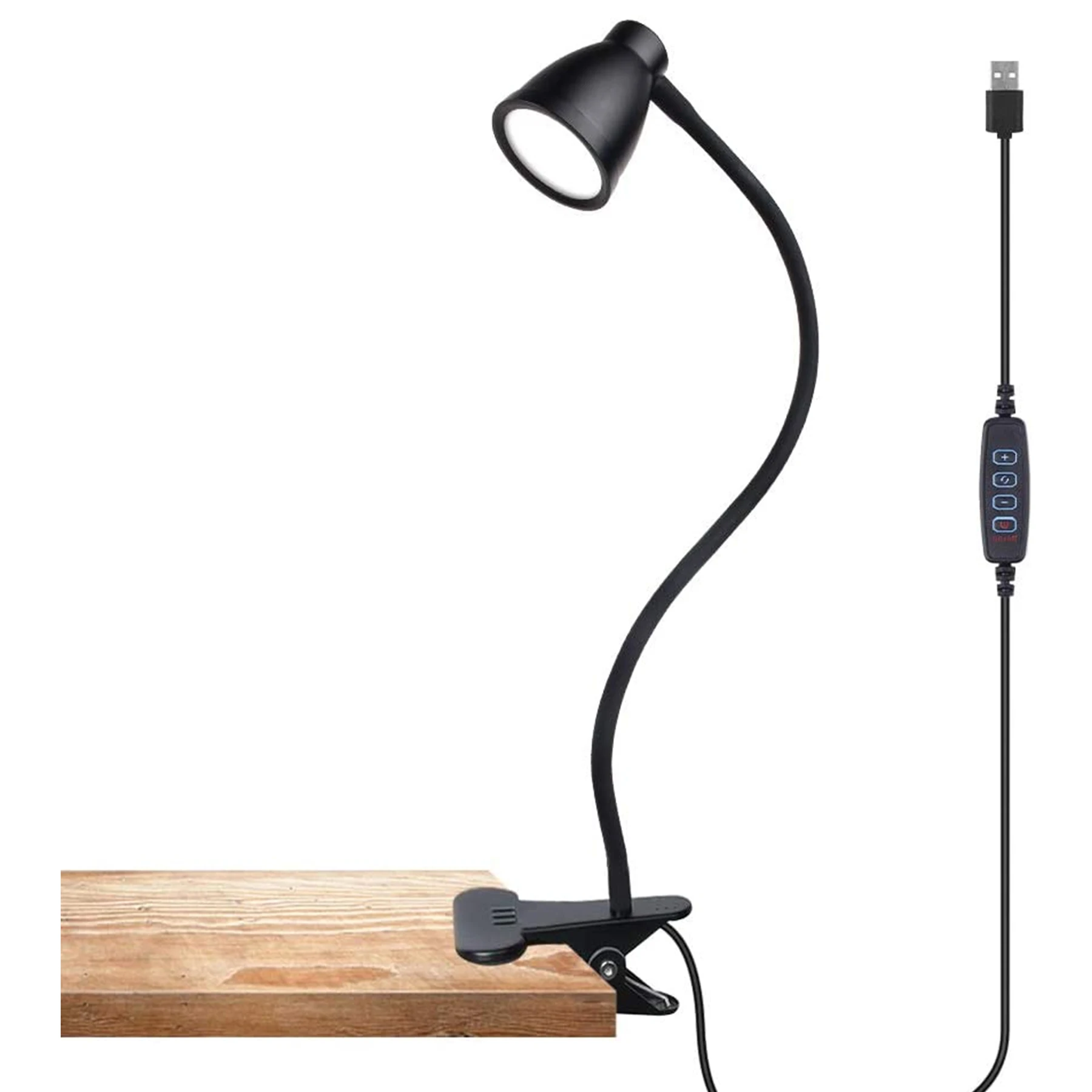 modern LED usb charging clip dimmable Flexible Adjustable Gooseneck Night Reading light clamp rechargeable Study desk Table lamp