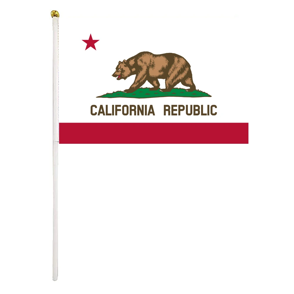 5.6X8.4 Inches Hand Waving California Flag Polyester Custom Shaking Flag