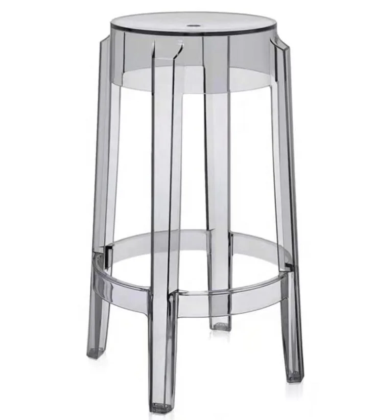 Cheap Bar Furniture High Modern Plastic Polycarbonate Stackable Crystal Acrillic Acrylic Resin Clear Ghost Transparent Bar Stool