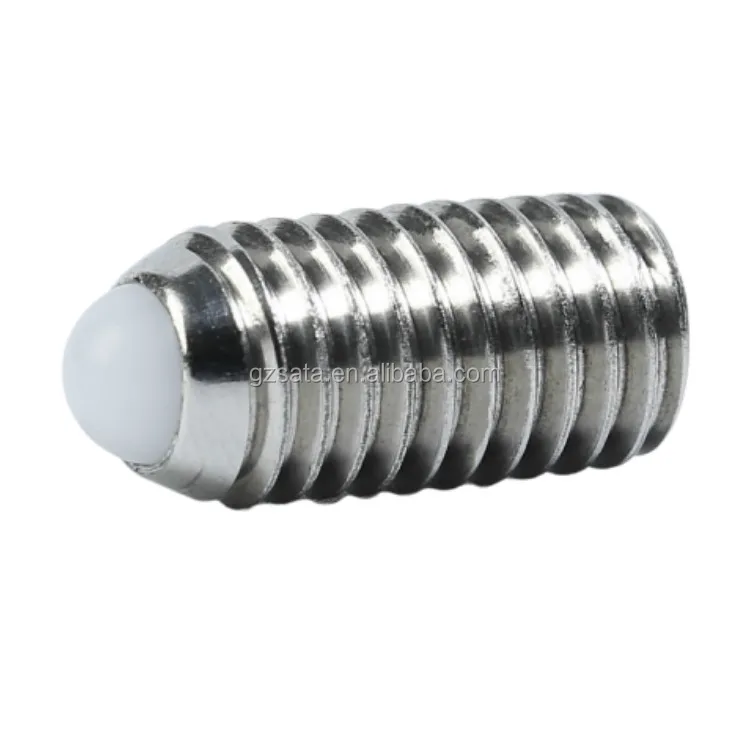 Stainless Steel 304 Allen Drive Spring Plungers POM Ball Hex Socket Ball Point Set Screws