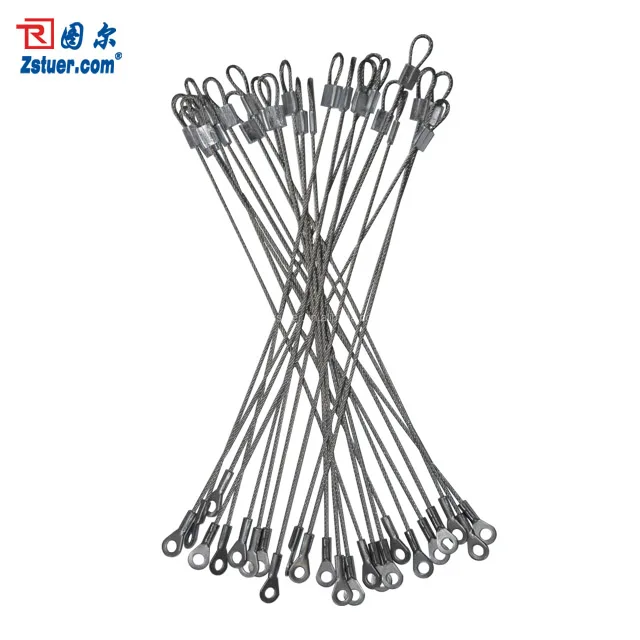 Customization Stainless Steel Wire Rope End Fitting With Eyelets Suspension Kit Wire Terminal Tube For Lighting