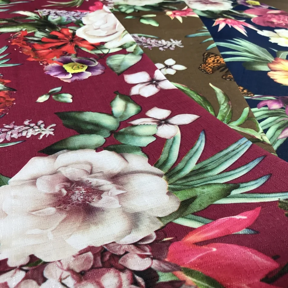 Real Silk Satin Cheongsam Shirt Dress Mulberry Silk Silk Fabric High-end Digital Printing 19mm 38 Brocade Fabric 100% Polyester