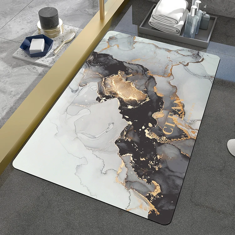 Creative Design Mat Wholesale Bathroom Door Rugs Products Soft washable Diatomite Carpet