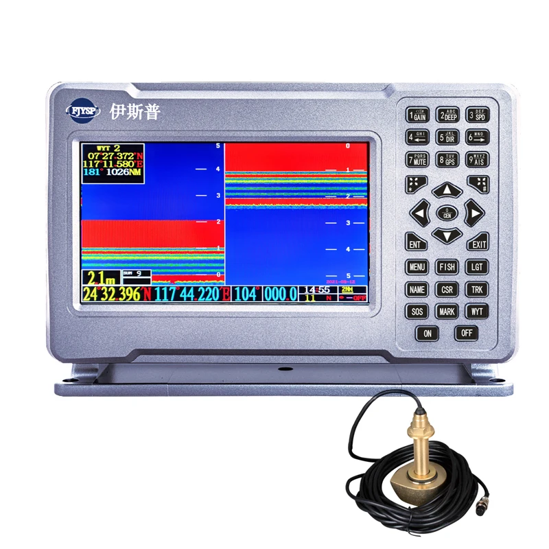 YSP igh accuracy ultrasonic depth measuring 7 inches LCD display echo sounder