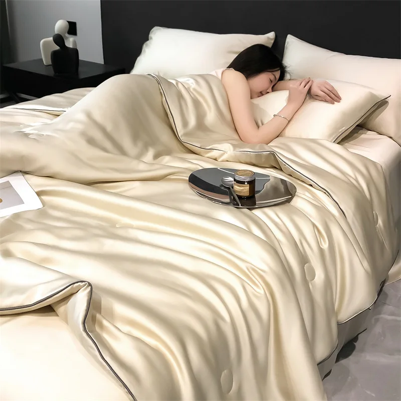 Soft Cooling Duvet Cover King Size-100% Tencel Lyocell Duvet Cover Set(4 Pieces)