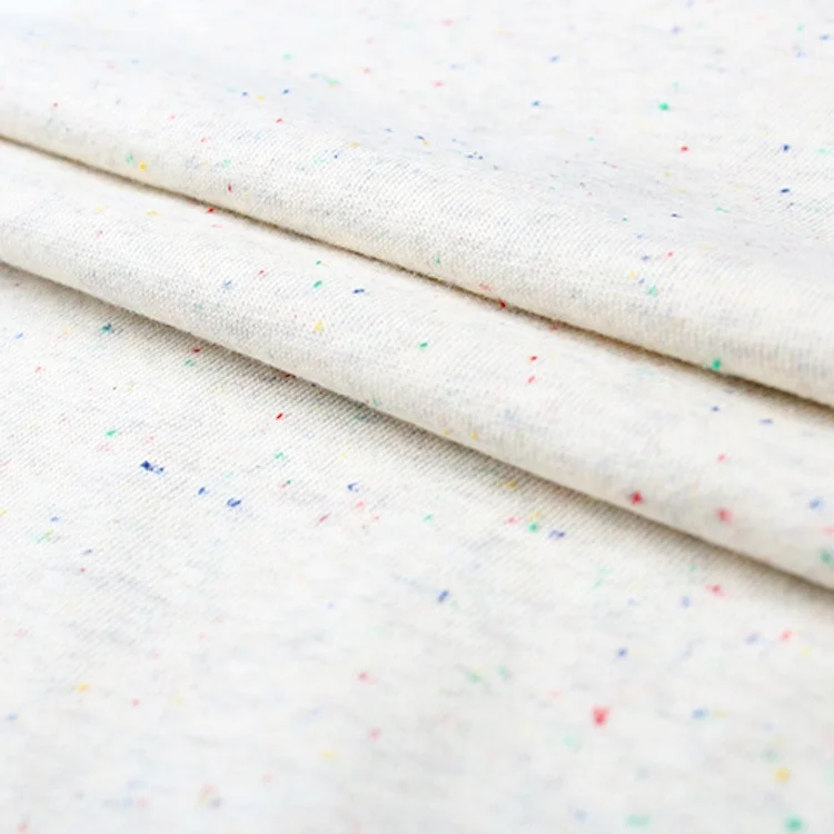 
Non stretch colorful dots polyester cotton french terry fabric, hoodies fabric for sweater 