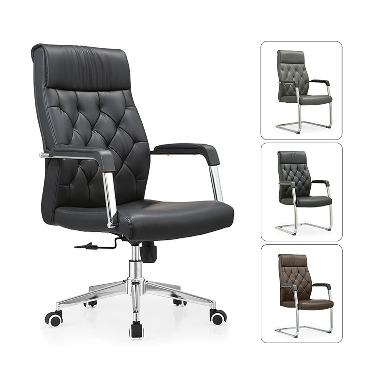 Коммерческий оптовый внутренний Современный эргономичный вращающийся офисный стул с высокой спинкой OEM product представительский роскошный кожаный