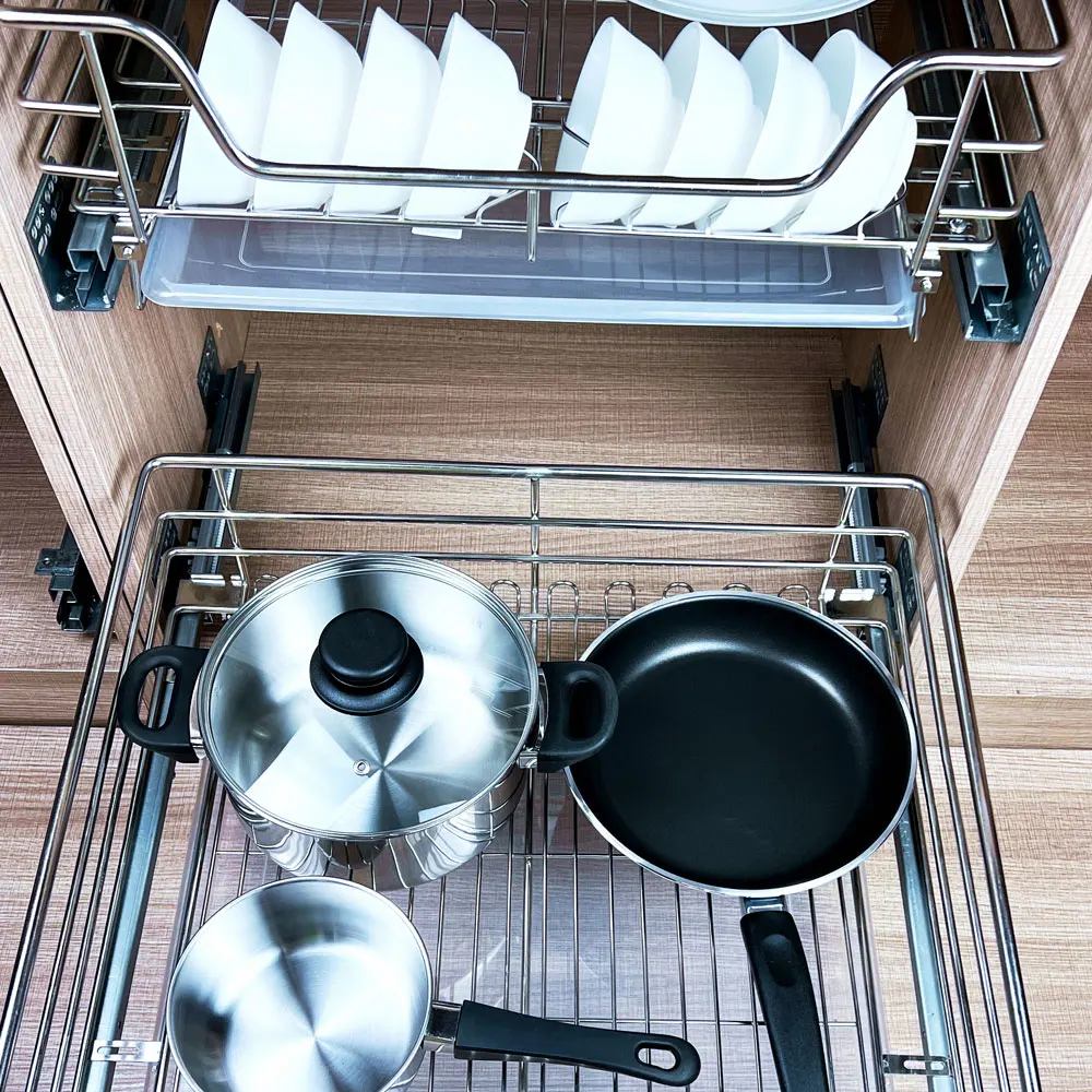Kitchen Pull Out Slide Drawer Wire Baskets under sink pull out basket wire pull out pantry for kitchen cabinet