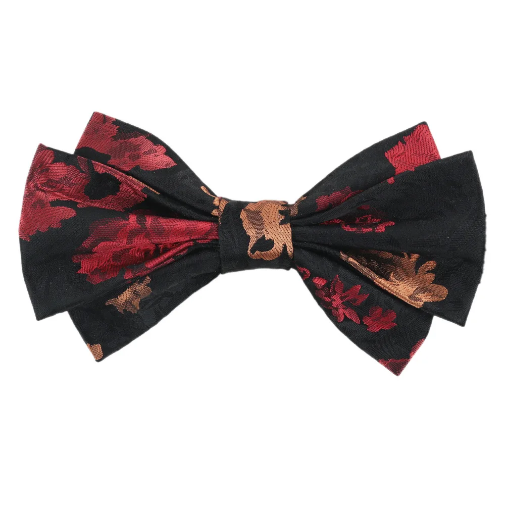 Wholesale Men Leather Buckle Bowtie Paisley Butterfly Knot Accessories Luxurious Bow Tie Black Cravat Formal Suit Wedding Ties