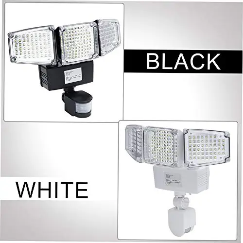 
hot sell triple head 188 LED solar powered outdoor garden led light solar pir motion sensor new led flood lights 