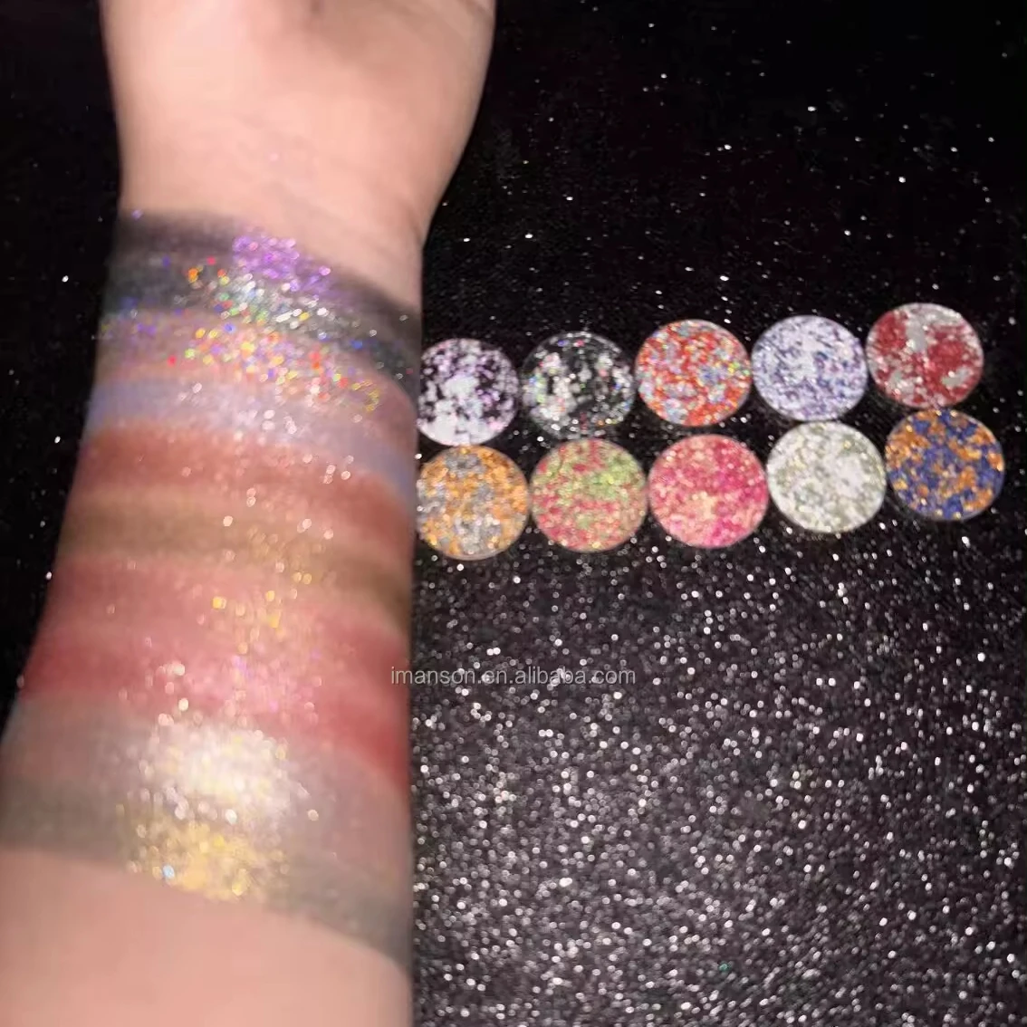 Custom Logo Vegan Multi Chrome Duochrome Eye Shadow Mixed Shimmer Glitter Eyeshadow