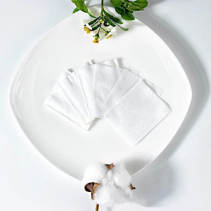 OEM Organic Lint Free Facial Makeup Remover Pads square cotton pads cosmetic disposable cleaing Pad