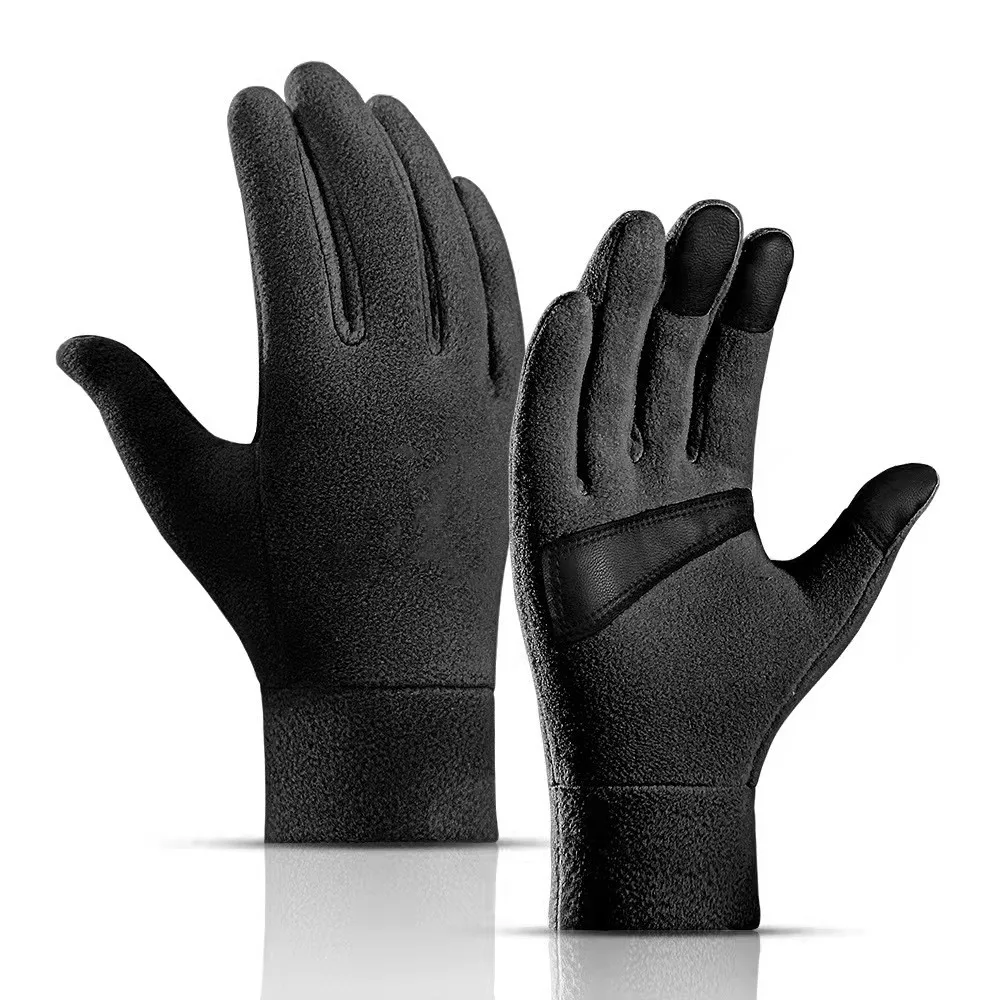 Plus velvet cold-proof warm polar fleece outdoor sports cycling mountaineering full finger gloves