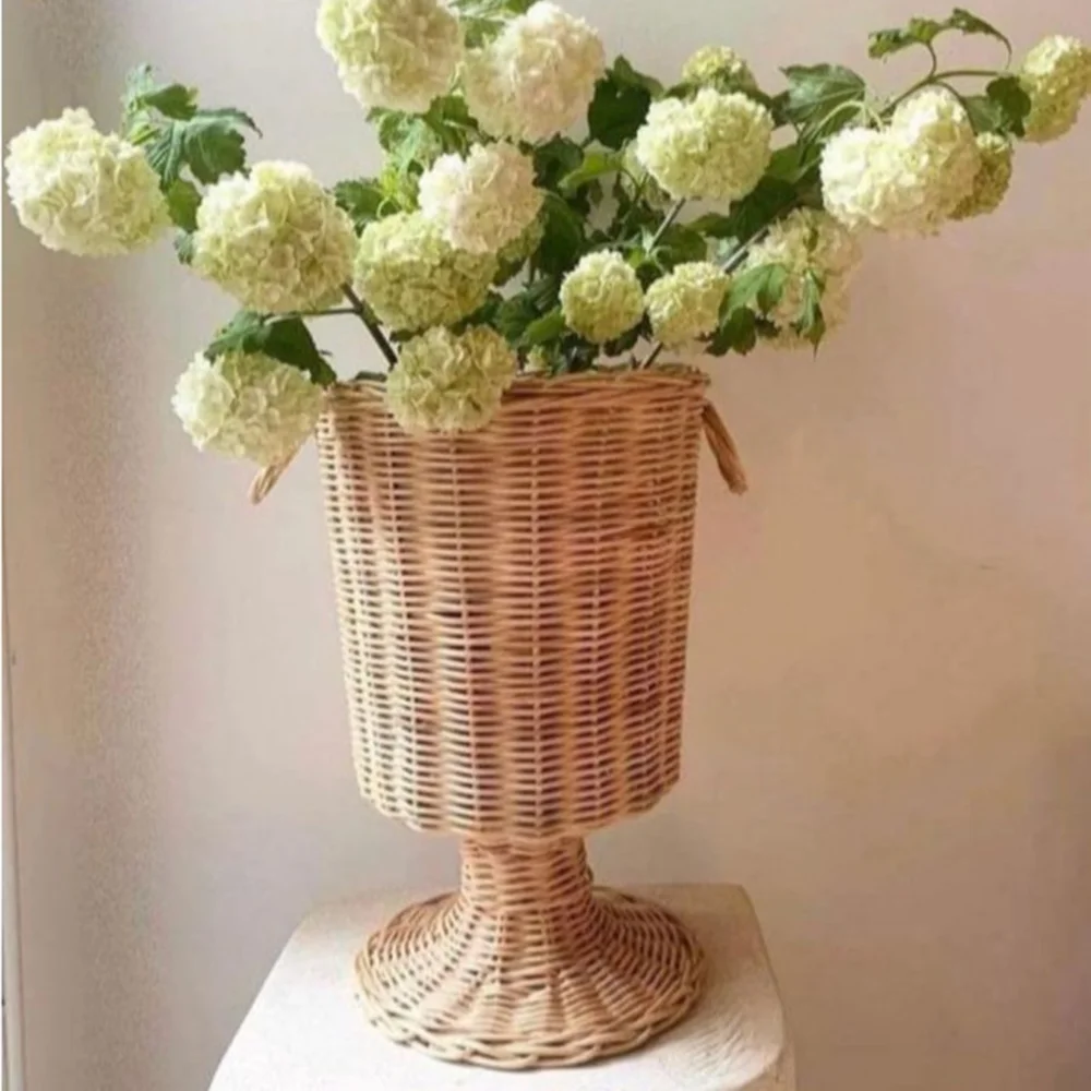 wholesaler  handmade bamboo rattan decorative  home decor  plastic vases vase