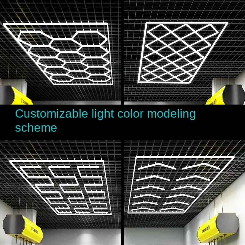 Honeycomb Light 110v Station 600w Film Waterproof Car Wash Beauty Garage Lights Ceiling Led