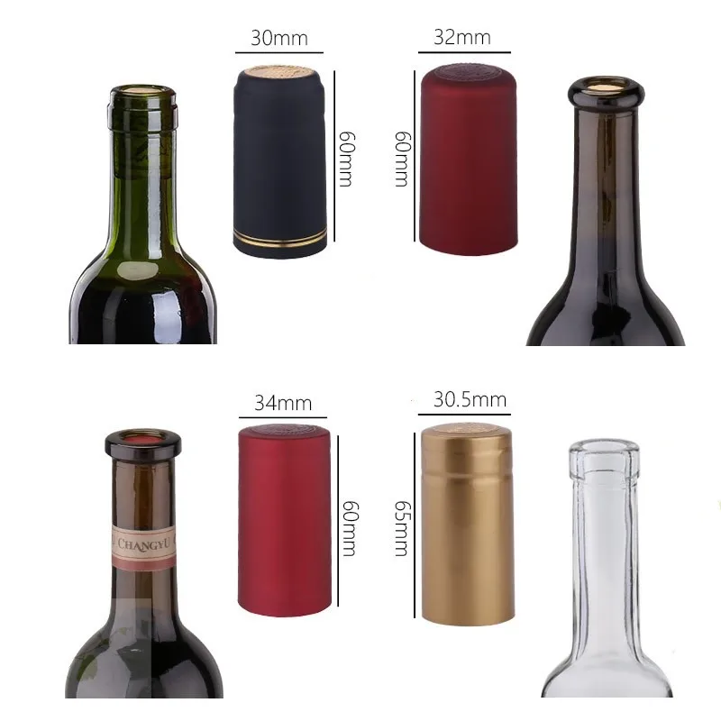 Custom Pvc Plastic Heat Shrink Capsules Lid White Matte Black Polylaminate Shrink Capsule For Wine Bottle
