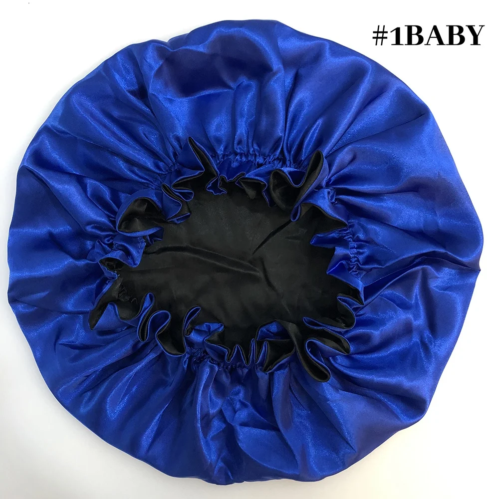 Двухслойная Регулируемая пользовательская атласная большая шапочка для волос атласная или шелковая шапочка