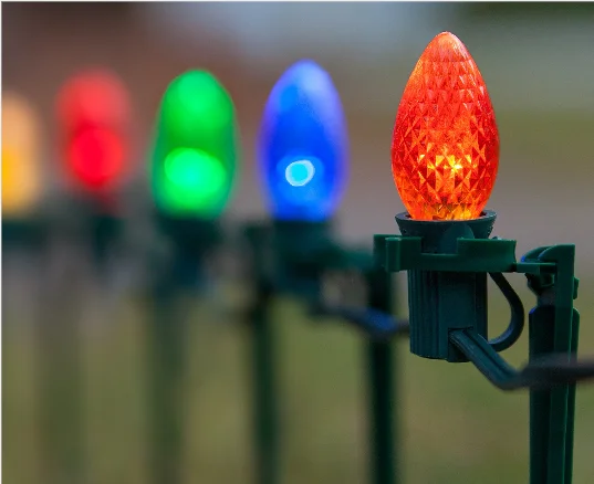 
Wholesale high quality commercial lighting strawberry surface waterproof warm white C9 bulb led Christmas lights 