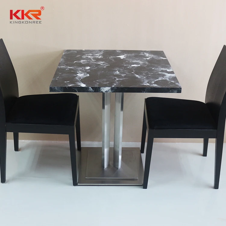 
Acrylic solid surface composite marble top dining table coffee bar table 