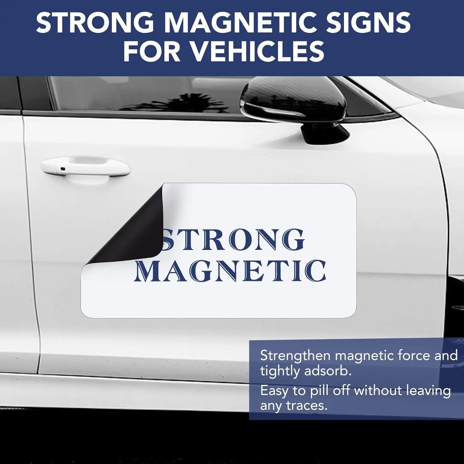JOYFFO Flexible Magnetic Bumper Sticker Set Rounded Corners Blank Car Door Signs Prevent Scratches Car Magnets