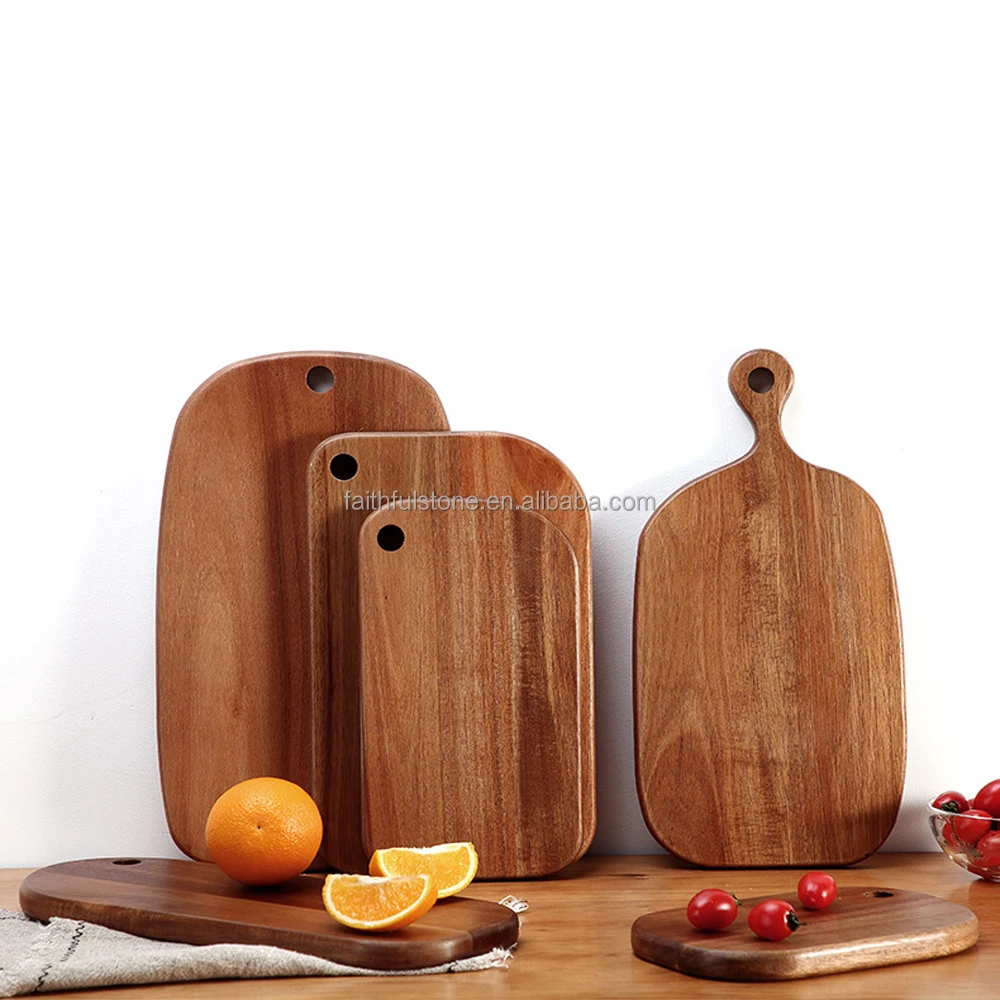 custom wholesale thick large bulk blank rectangle round beech ebony walnut acacia wood chopping cutting board