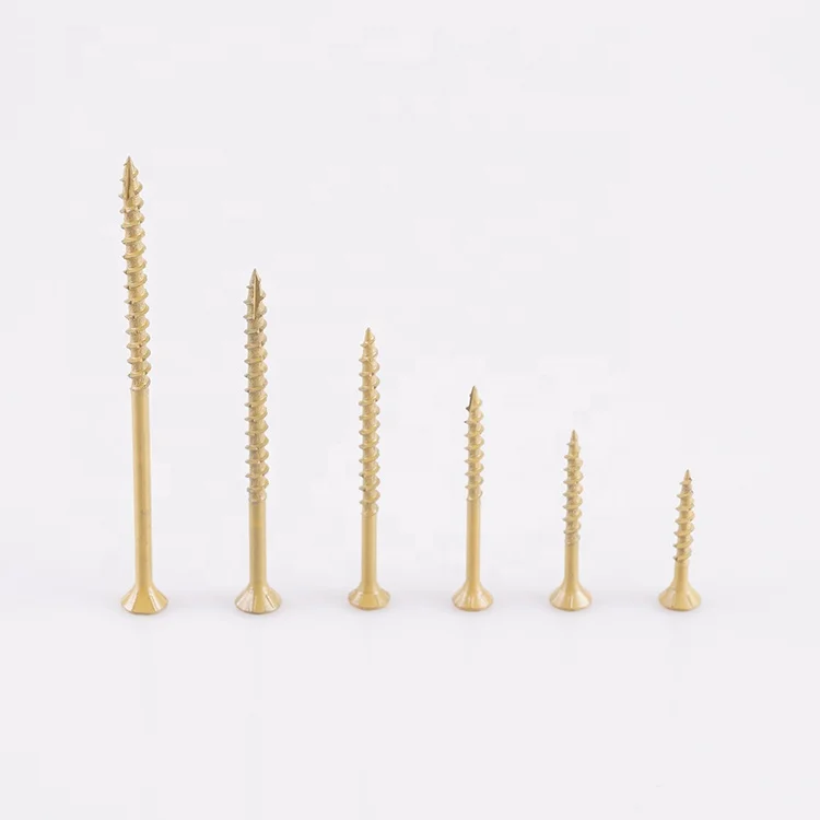 flat head gold wooden screws carbon steel tx20 wood screw color coted with free sample