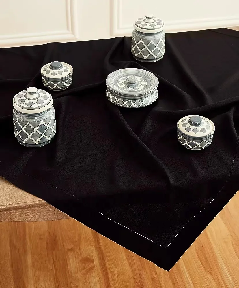 Daily 100% Pure Linen Hemstitch Tablecloth for Wedding , Outdoor ,Dining and Holiday