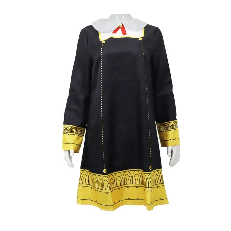 HWF 100812 Japanese  Anime SPY X FAMILY Anya Forger Cosplay Costume Spy X Family Cute Black Blue Dress School Uniform Lion Doll
