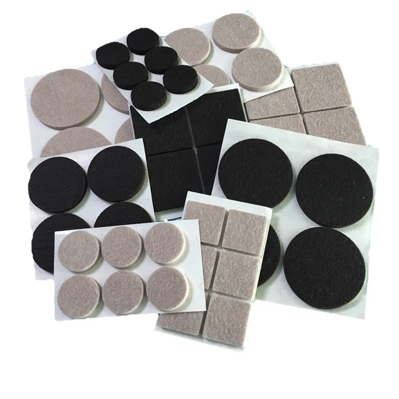 Self-Adhesive Black Grey 3mm Thickness Felt Furniture Pads for Hardwood Floors for Furniture Feet
