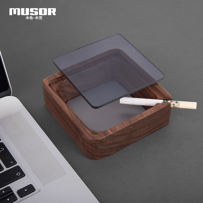 
New Handmade House Shaped Cheap Cool Bamboo Ashtray 