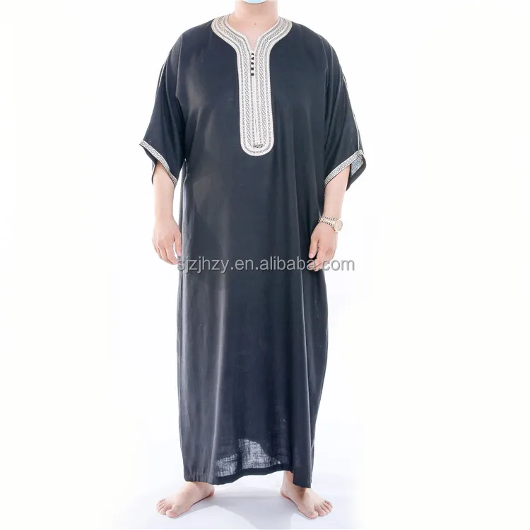 Wholesale Muslim  Clothing Arabic Dress  Dubai Islamic Thobe for Men Jalabiya Dubai for Men Jubah Boubou
